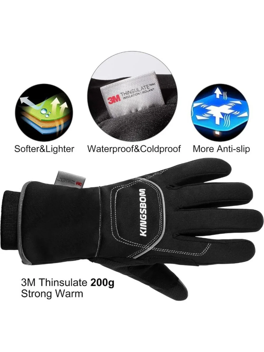 Warm Waterproof Windproof Winter Gloves - Thermal Touch Screen for Outdoor